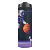 Astronaut basket ball met kat thermosbeker (Voorkant)