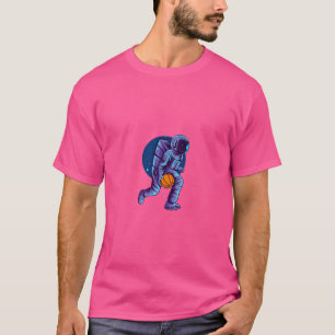 Astronaut basketbal dribbelt in de ruimte t-shirt