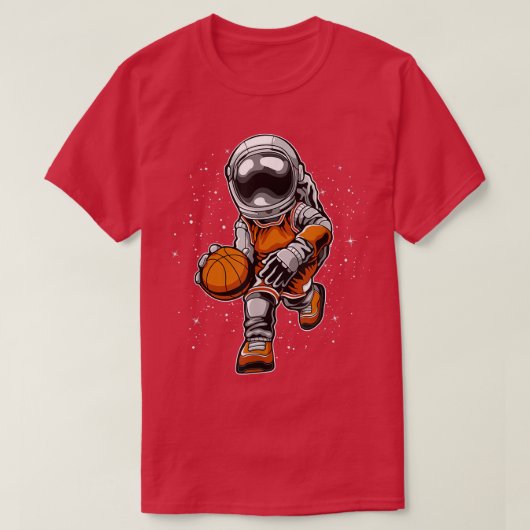 Astronaut Basketball Funny Basketball Gift Mannen T-shirt (Design voorkant)