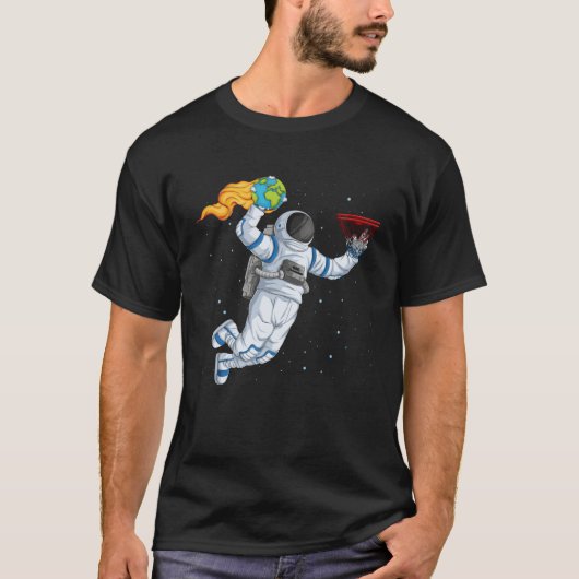 Astronaut Basketball Player Play Basketball In Spa T-shirt (Voorkant)