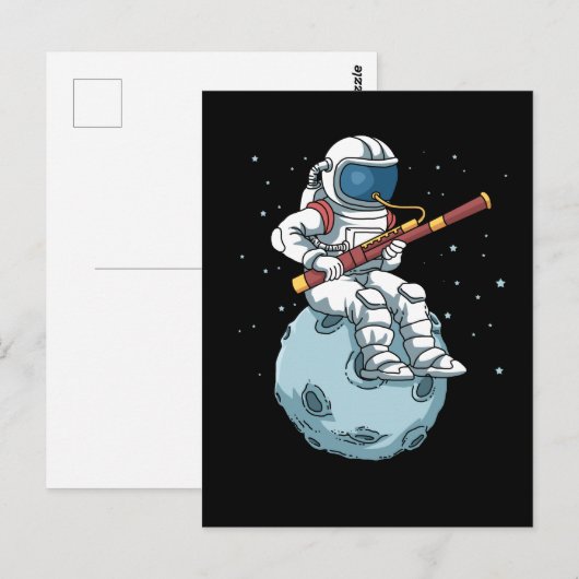 Astronaut Bassoon Bassonist Bassonist Basson Briefkaart (Voorkant / Achterkant)