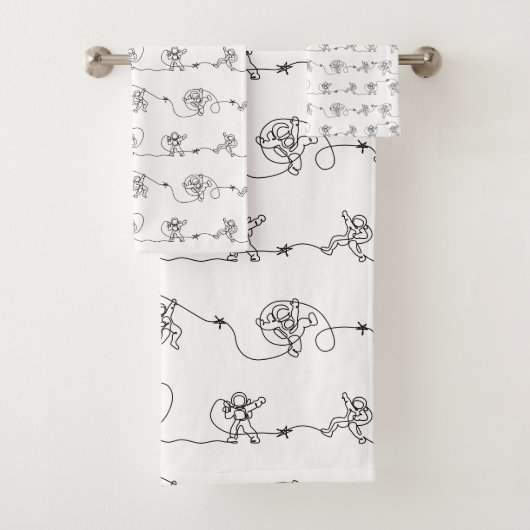Astronaut Bath Towel Set Bad Handdoek (Insitu)