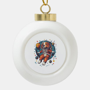 Astronaut Beagle � Ruimte Verkenner Hond Keramische Bal Ornament