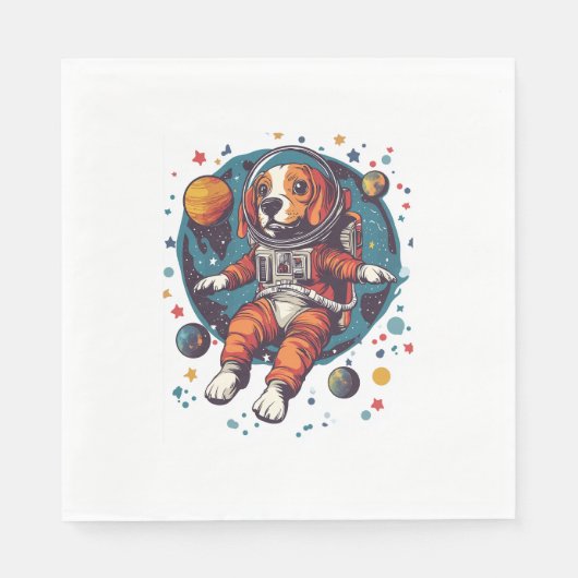 Astronaut Beagle - Ruimteverkenner hond Servet (Voorkant)