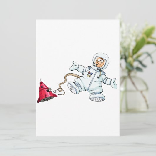 astronaut bedankkaart (Staand voorkant)