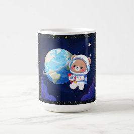 Astronaut Beer Draait Rond Om Aarde Koffiemok