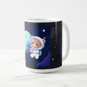 Astronaut Beer Draait Rond Om Aarde Koffiemok (Voorkant rechts)