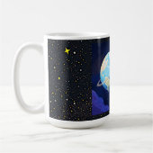 Astronaut Beer Draait Rond Om Aarde Koffiemok (Links)