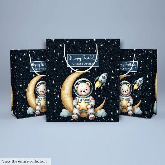 Astronaut Beer Gift Bag voor Boy Verjaardagsfeest Medium Cadeauzakje