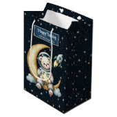 Astronaut Beer Gift Bag voor Boy Verjaardagsfeest Medium Cadeauzakje (Voorkant Gekanteld)