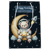 Astronaut Beer Gift Bag voor Boy Verjaardagsfeest Medium Cadeauzakje (Voorkant)
