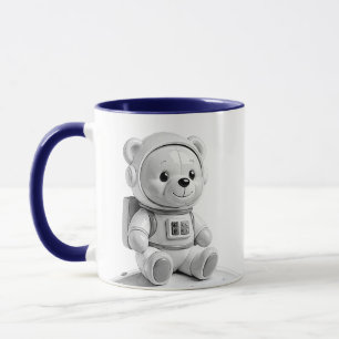 Astronaut Beer Illustratie Knuffige Grijze Mok