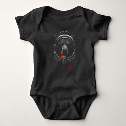 Astronaut Beer met Neonverf Cosmic Dier Romper (Voorkant)
