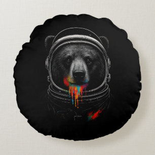 Astronaut Beer met Neonverf Cosmic Dier Rond Kussen