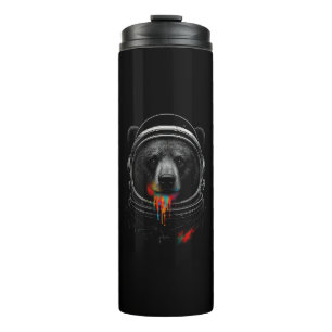 Astronaut Beer met Neonverf Druppels Kosmisch Dier Thermosbeker