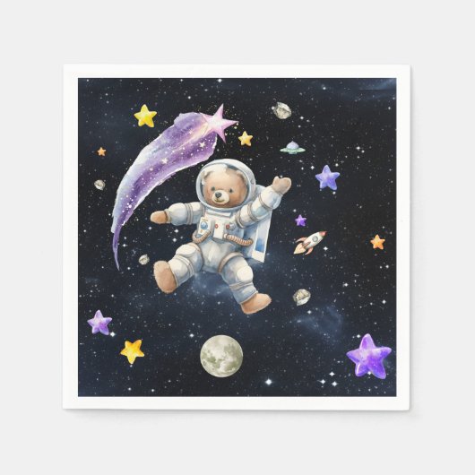 Astronaut Beer Napkins| partij met een ruimtethema Servet (Voorkant)