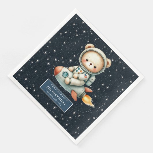 Astronaut Beer servetten voor Little Boy Birthday (Hoek)