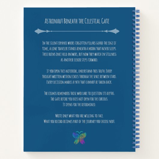 Astronaut Beneath the Celestial Gate Premium Notitieboek (Achterkant)