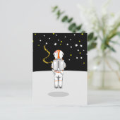 Astronaut betrapt kort Weeing in de ruimte Briefkaart (Staand voorkant)