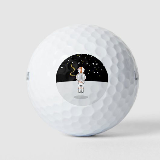 Astronaut betrapt kort Weeing in de ruimte Golfballen (Voorkant)