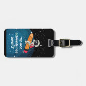 astronaut bewerkbaar bagagelabel (Voorkant horizontaal)