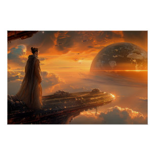 Astronaut bij Viewport Perfect Poster