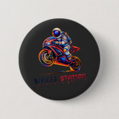 Astronaut Biker  Ronde Button 5,7 Cm (Voorkant)