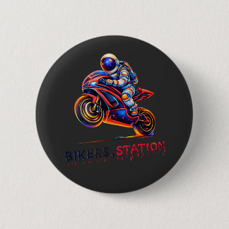Astronaut Biker  Ronde Button 5,7 Cm