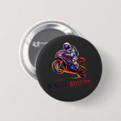 Astronaut Biker  Ronde Button 5,7 Cm (Voorkant /achterkant)