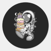 Astronaut Birthday Cake Ronde Sticker (Voorkant)