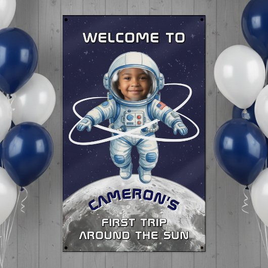 Astronaut Birthday Party 1st Trip Around the Sun Spandoek