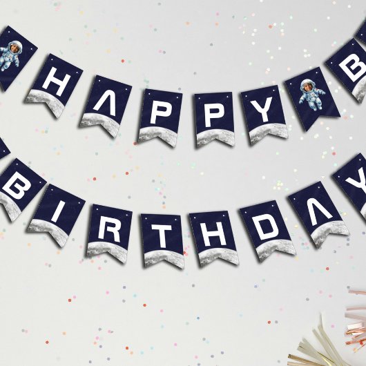 Astronaut Birthday Party 1st Trip Around the Sun Vlaggetjes