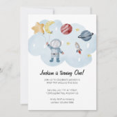 Astronaut Birthday Party Invitation Kaart (Voorkant)