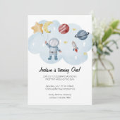 Astronaut Birthday Party Invitation Kaart (Staand voorkant)