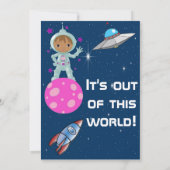 Astronaut Birthday - uitnodiging (Achterkant)