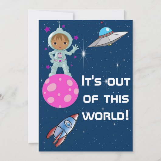 Astronaut Birthday - uitnodiging (Achterkant)