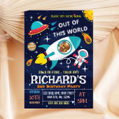 Astronaut Birthday Uitnodiging met foto