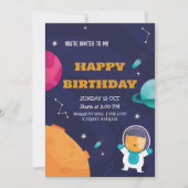 astronaut Birthday Uitnodiging tot kind (Voorkant)
