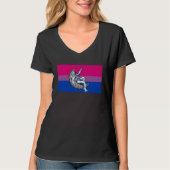 Astronaut Bisexual Pride Flag Crescent Moon Outer  T-shirt (Voorkant)