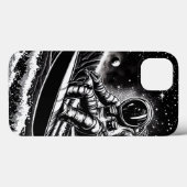 ASTRONAUT BLACK AND WHITE, SURF THE UNIVERSE Case-Mate iPhone CASE (Achterkant (horizontaal))