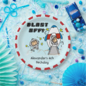 Astronaut Blast of Happy Birthday Paper Bord (Feest)
