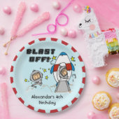 Astronaut Blast of Happy Birthday Paper Bord (Feest)