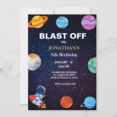 Astronaut Blast van 5th boys Birthday Party Kaart (Voorkant)
