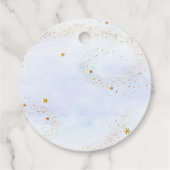 Astronaut Blauw Goud Buitenruimte Verjaardag Bedankjes Labels (Achterkant)