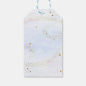 Astronaut Blauw Goud Buitenruimte Verjaardag Cadeaulabel (Achterkant)