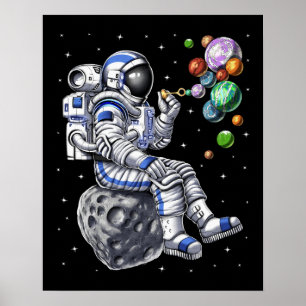 Astronaut blazen bubbels poster