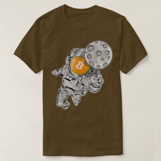 Astronaut Blockchain Crypto Bitcoin BTC T-shirt (Design voorkant)
