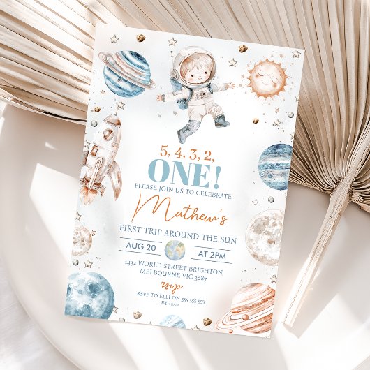 Astronaut Blue eerste reis rond de verjaardag van  Kaart
