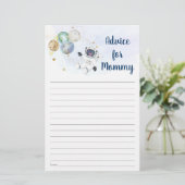 Astronaut Blue Gold Space Baby shower Advice (Staand voorkant)
