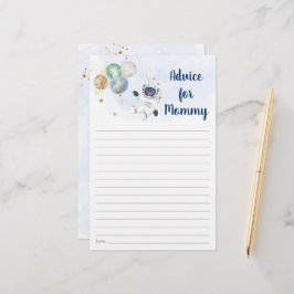 Astronaut Blue Gold Space Baby shower Advice